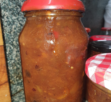 image of freshly jarred chutney
